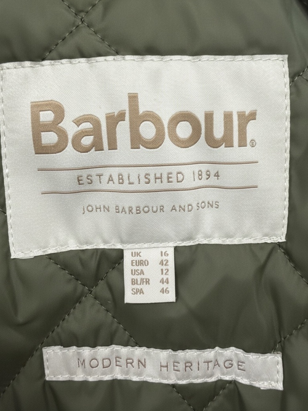 Barbour Women’s Two-Tone Olive Green Sherpa Zip Jacket - Picture 3 of 3